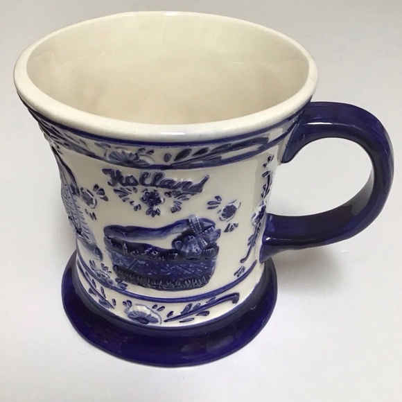 Delft Blue Holland Coffee Mug Handmade Tea Cup St. Maarten Windmill Vintage 4” - Picture 5 of 15